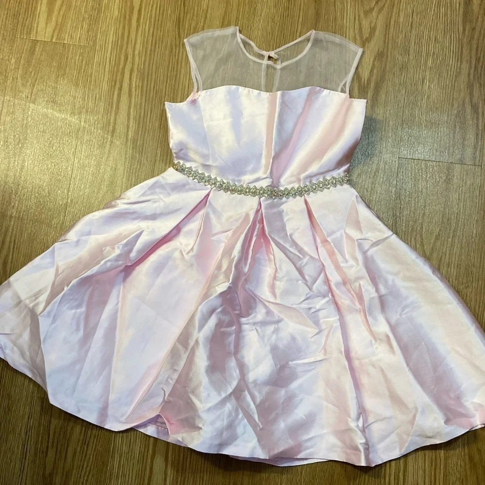 Rare editions pink girls flare dress